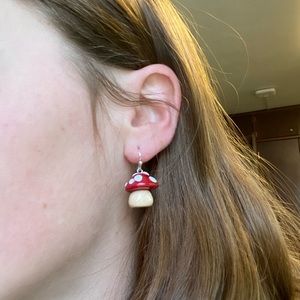 Handmade Mushroom Earrings